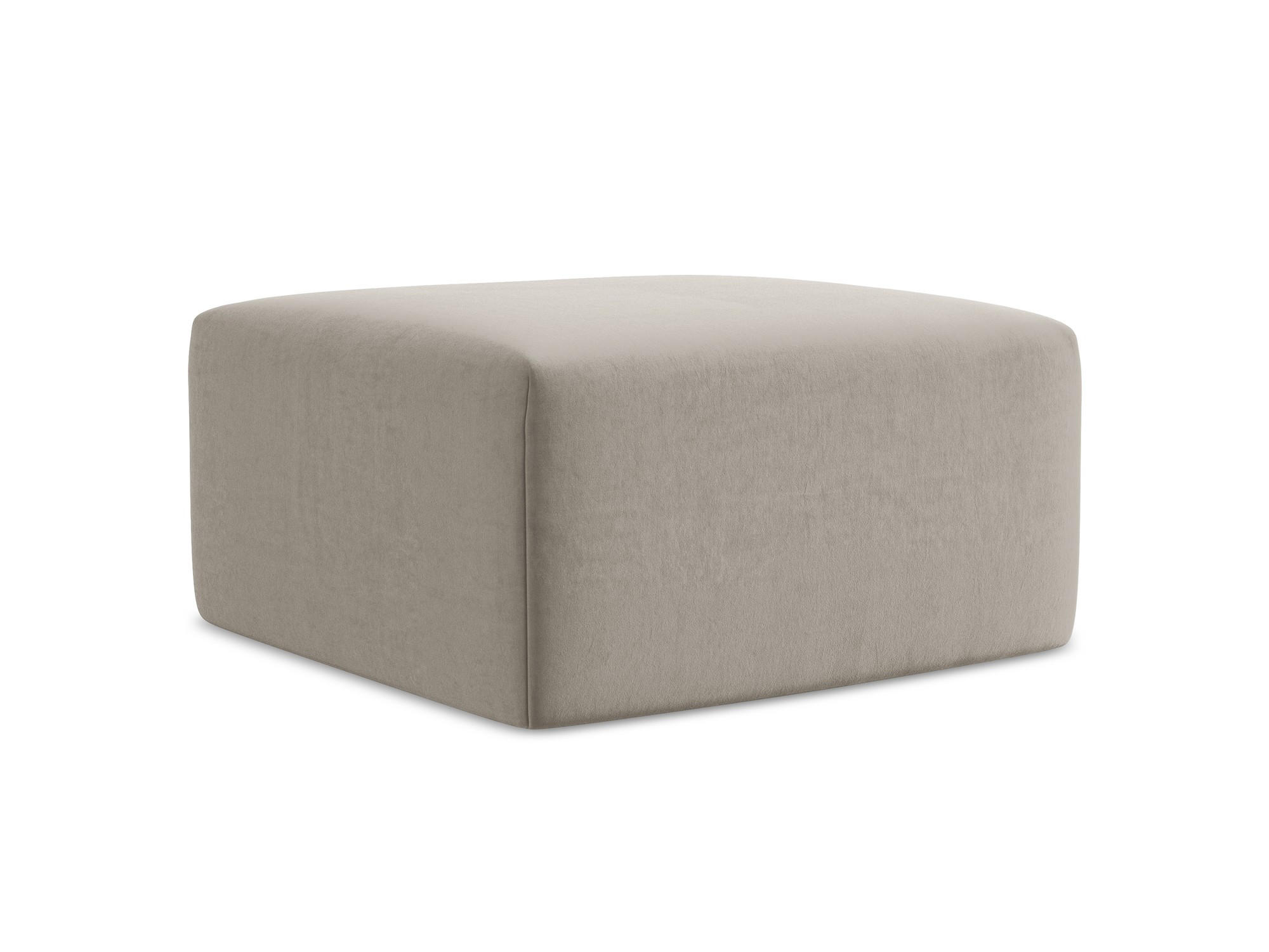 POUF Samt Stoff Grau - Taupe/Schwarz, Holzwerkstoff/Kunststoff (75/37/75cm) - Makamii