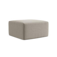 POUF Samt Stoff Grau - Taupe/Schwarz, Holzwerkstoff/Kunststoff (75/37/75cm) - Makamii