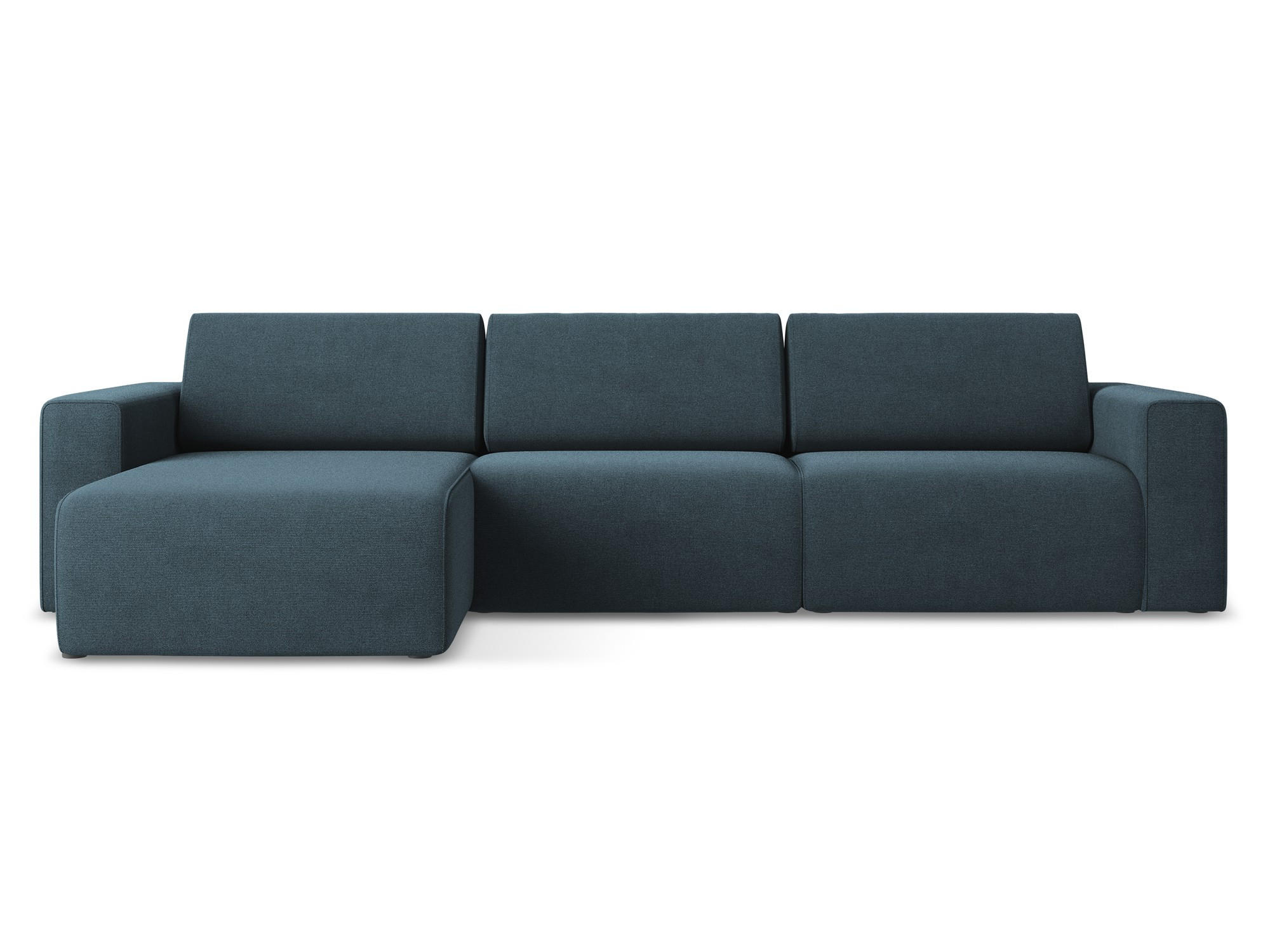ECKSOFA Links Strukturstoff Stoff Blau - Blau/Pink, Kunststoff/Textil (167/314cm) - Makamii