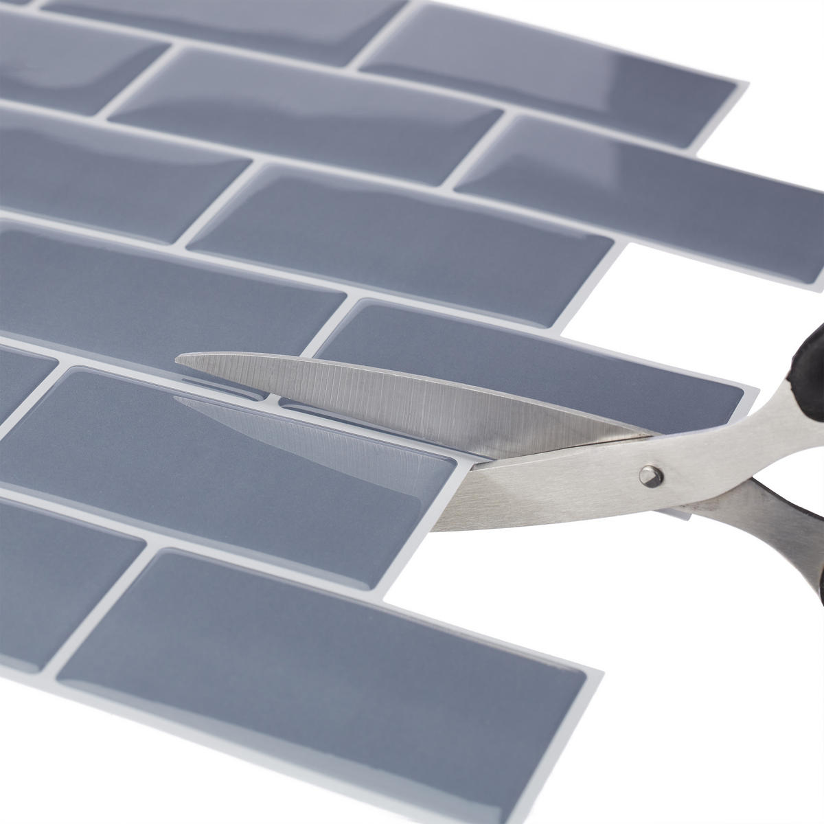 10xFLIESENAUFKLEBER - Grau, Papier/Kunststoff (30.5/30.5/0.1cm) - Relaxdays