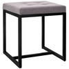 SITZWÜRFEL eckig 40/40/48 cm Stoff grau - Schwarz/Grau, Textil/Metall (40/48/40cm) - CLP