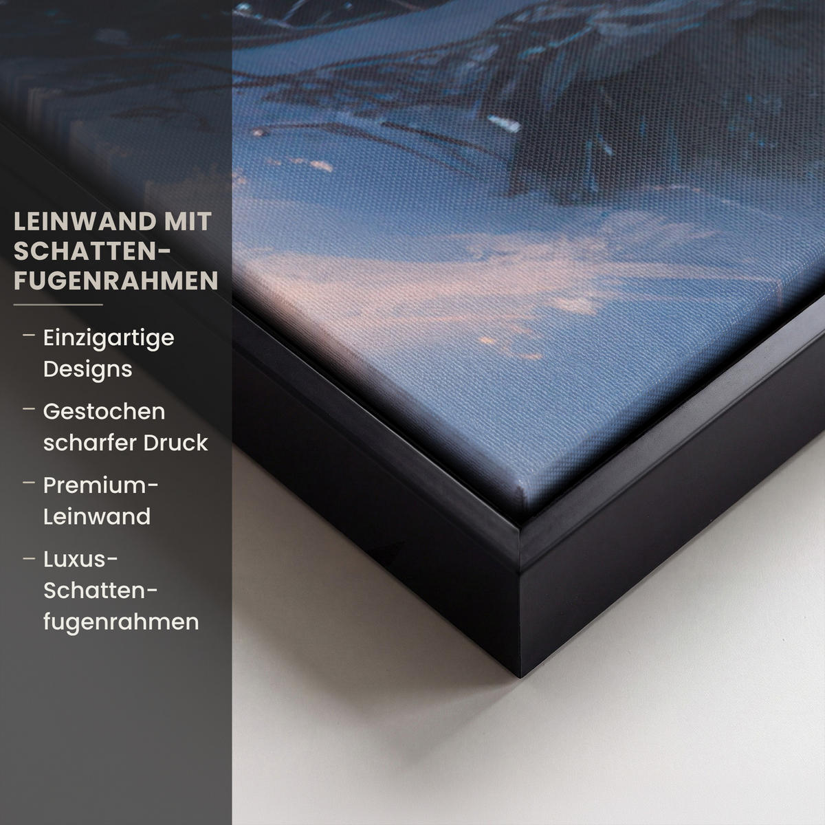 LEINWAND Bilder mit Rahmen - Weihnachtszug - Schnee - Winter - Weihnachten - 90x60 - Dunkelrot, Textil (90/60cm) - MuchoWow