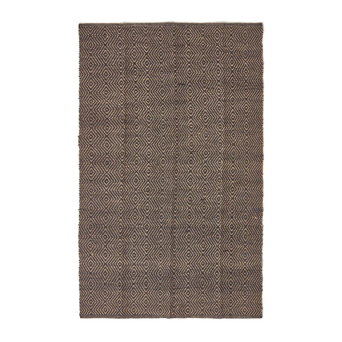 JUTETEPPICH geometrisch gemustert 150/240 cm - Schwarz, Naturmaterialien (150/240cm) - Homescapes