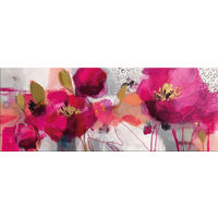 GLASBILD 80x30 cm florale Kunst pink gold - Weiß, Glas (80/30cm) - artissimo