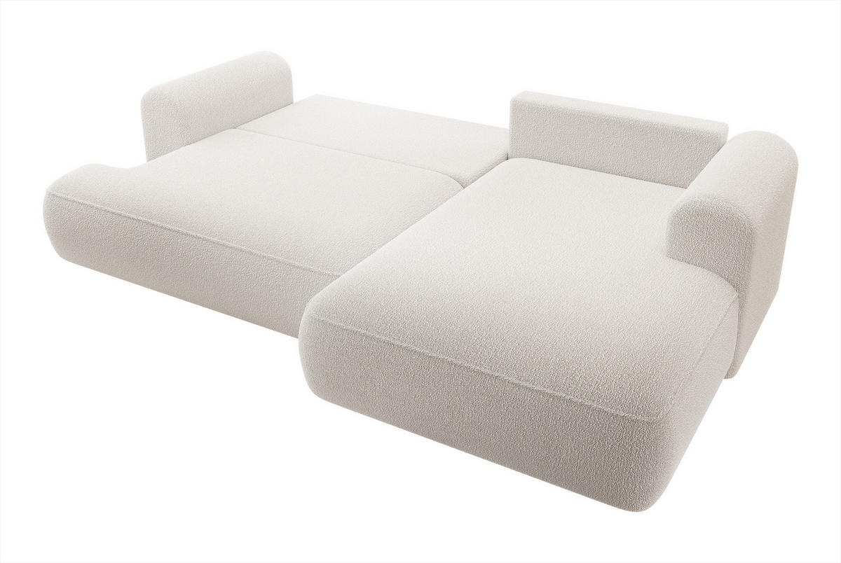 ECKSOFA Ovo Cremeweiß Boucle - Creme, Textil (260/165cm) - Selsey