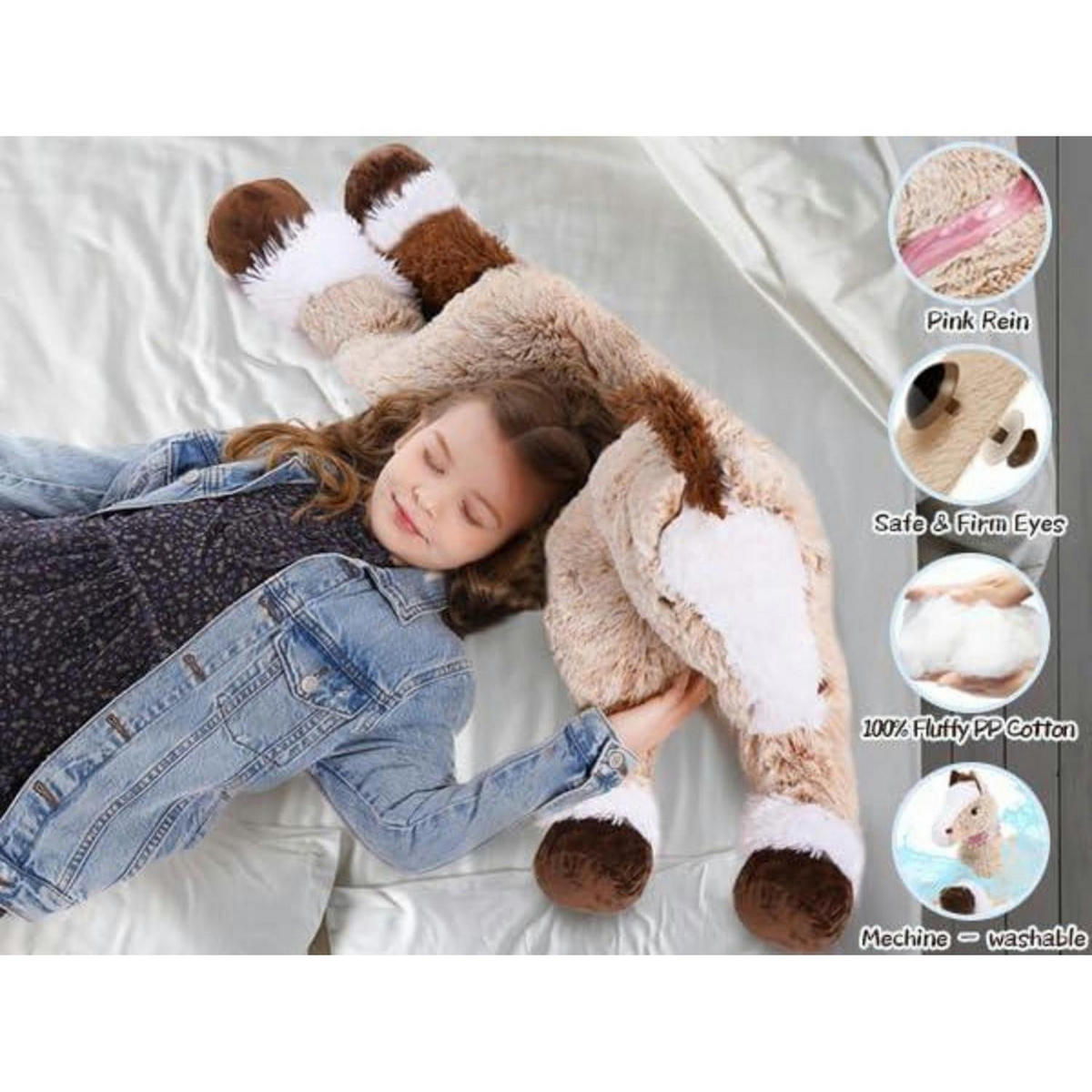 STOFFTIER Pferd 120 cm Hellbraun - Braun, Textil (30/120cm)