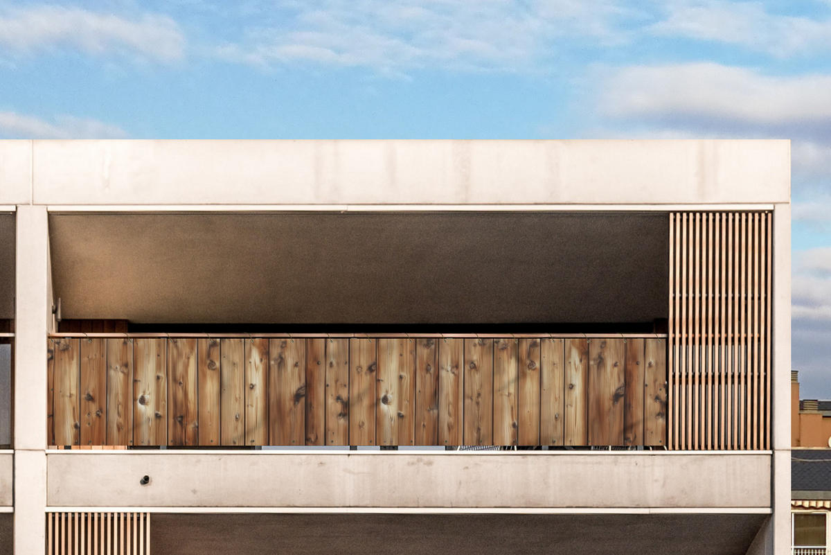 BALKON-SICHTSCHUTZ Holz - Regale - Braun - Buchefarben, Kunststoff (500/85cm) - MuchoWow
