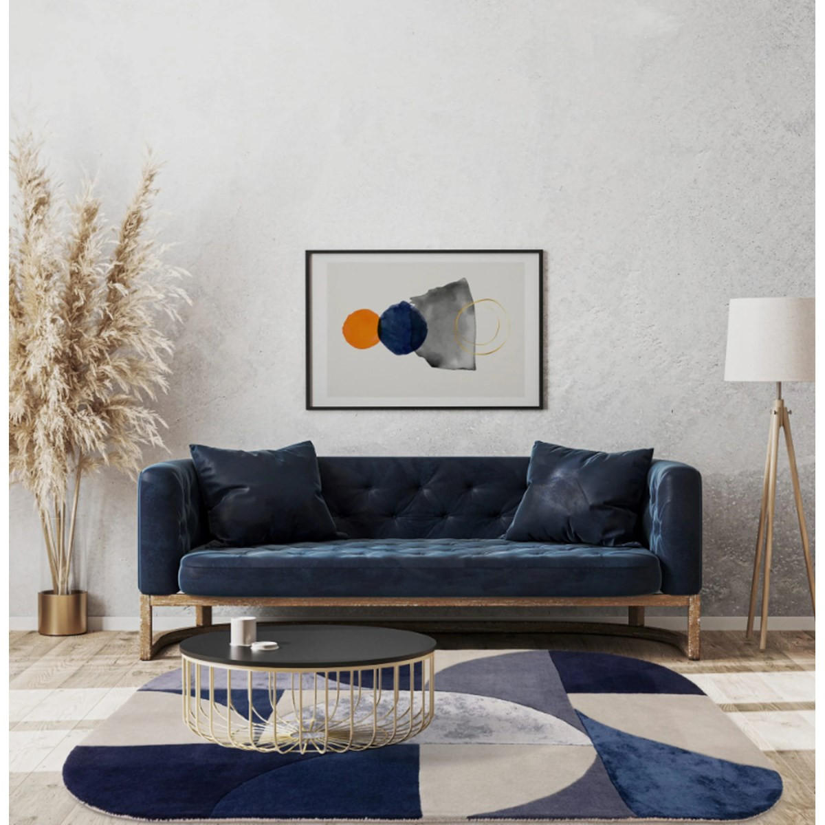 TEPPICH Moderner aus Wolle für Wohn- und Schlafzimmer LAVO Blau 200 x 300 cm - Blau, Naturmaterialien (200/300cm) - Novatrend