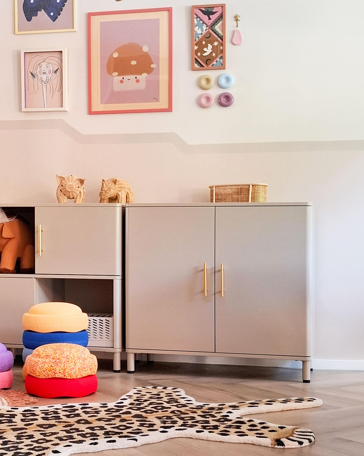 SIDEBOARD se 2 dveřmi Kov Béžový Ombura - béžová, kov (80/80/40cm) - Beliani