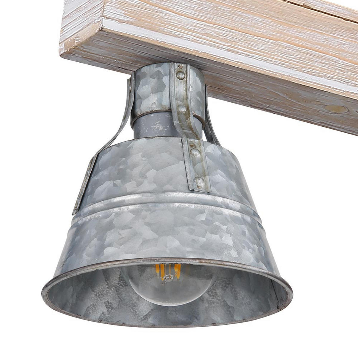 HÄNGELEUCHTE GÜNTHER Silber - Silberfarben, Holz (85/14/85cm) - Globo Lighting