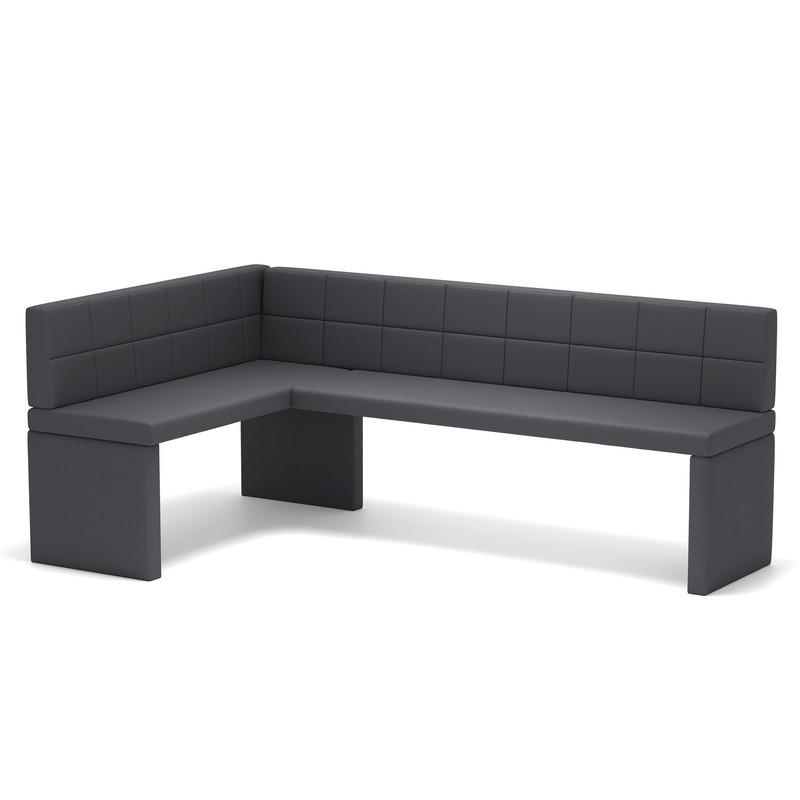 ECKBANK links MELVIN Kunstleder, 128/168 cm Dunkelgrau - Dunkelgrau, Holz/Kunststoff (128/168cm) - Idohome