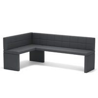ECKBANK links MELVIN Kunstleder, 128/168 cm Dunkelgrau - Dunkelgrau, Holz/Kunststoff (128/168cm) - Idohome
