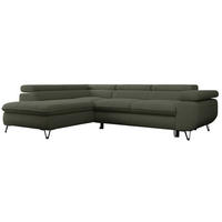 ECKSOFA PEDRO L Grün Boucle - Links Seite - Schwarz/Grün, Textil/Metall (208/273cm) - MKS