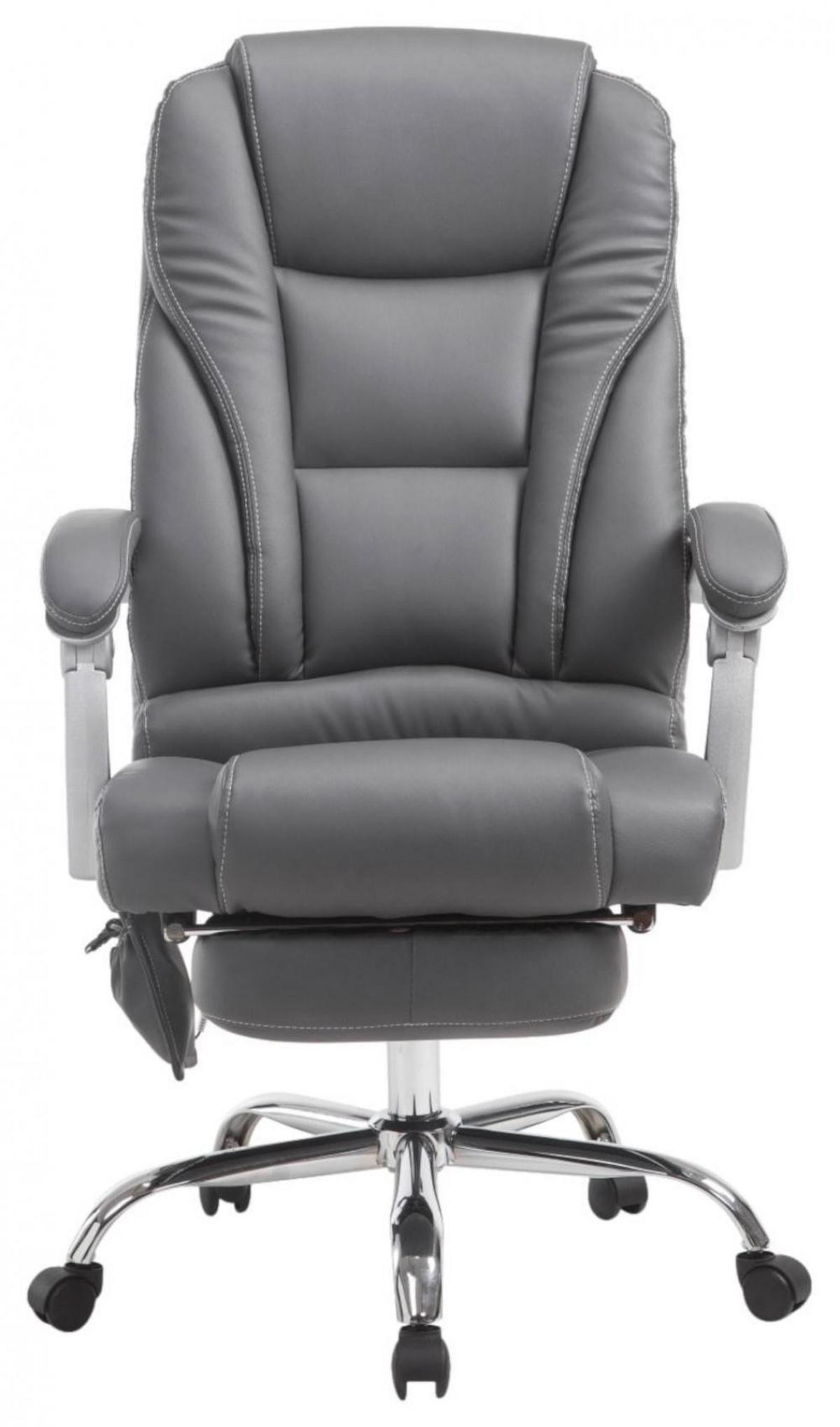 CHEFSESSEL Lederlook grau - Grau, Textil/Metall (68/118/64cm) - CLP