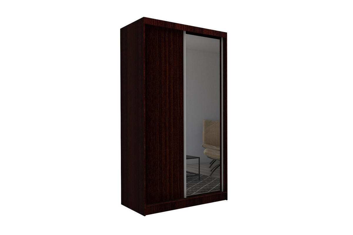 SCHWEBETÜRENSCHRANK PATRIZIA 150/216/61 cm 2-türig mit Spiegel Wengefarben - Wengefarben, Holzwerkstoff (150/216/61cm) - MASSENO