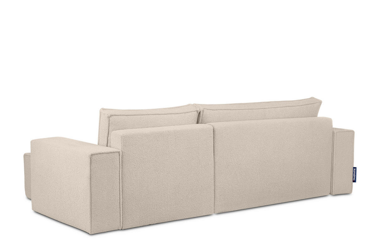 ECKSCHLAFSOFA-LINKS/RECHTS NAPI II in Pet Friendly Stoff, elfenbein - Creme/Weiß, Textil (262/148cm) - KONSIMO®