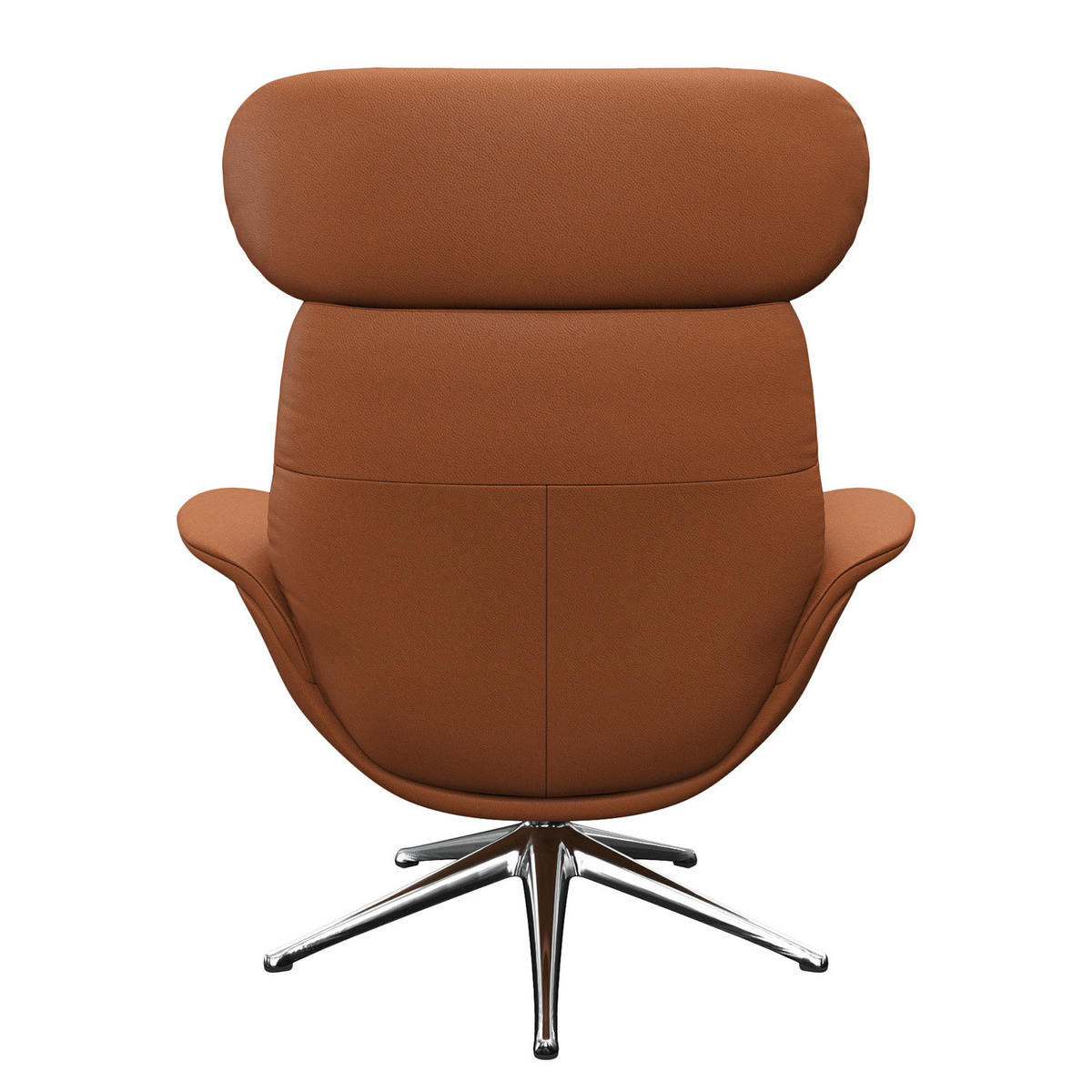 RELAXSESSEL - Kastanienfarben, Leder/Metall (90/107/90cm) - home24