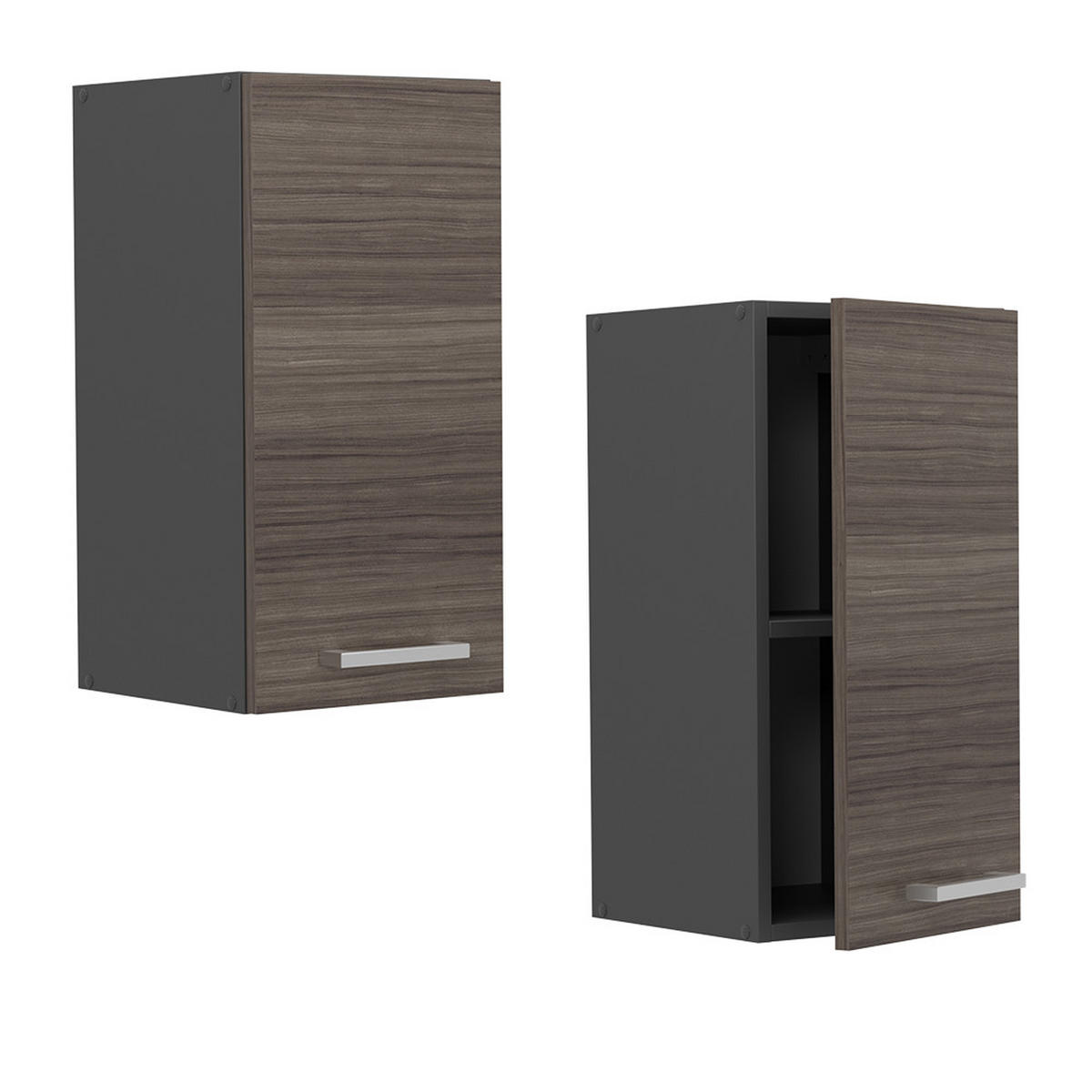 HÄNGESCHRANK R-Line Edelgrau 30 cm - Anthrazit/Braun, Holzwerkstoff (30/60/31cm) - Vicco