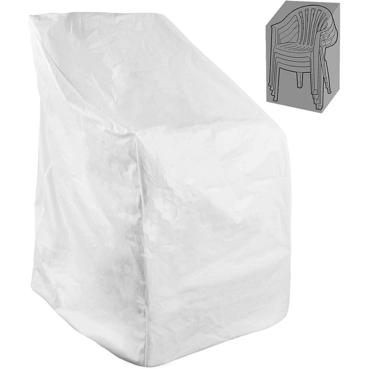 ABDECKHAUBE für Gartenstühle 70 x 70 x 120 cm PEVA wetterfest - Weiß, Kunststoff (70/120/70cm)