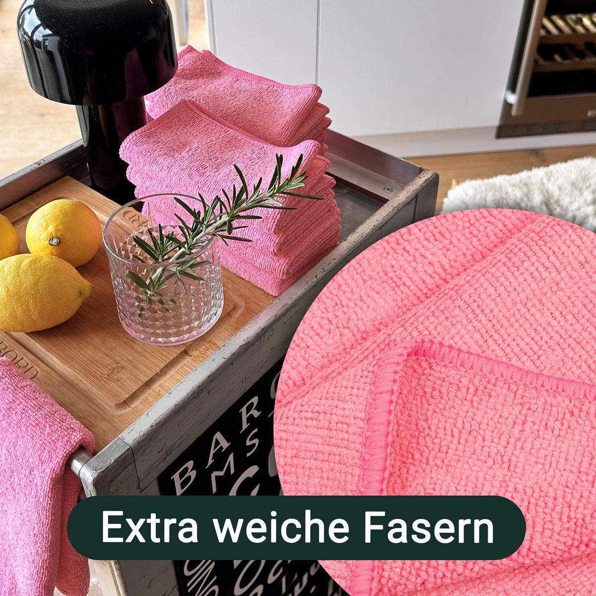 REINIGUNGSTÜCHER, 10er-Set, 32x32 cm, 80% Polyester, 20% Polyamid, farblich sortiert - Rosa, Textil (32/32cm) - Zollner