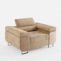 SESSEL VEMO SOLO, in Beige, Velours-Stoff - Beige, Textil (135/88/100cm) - Barchello