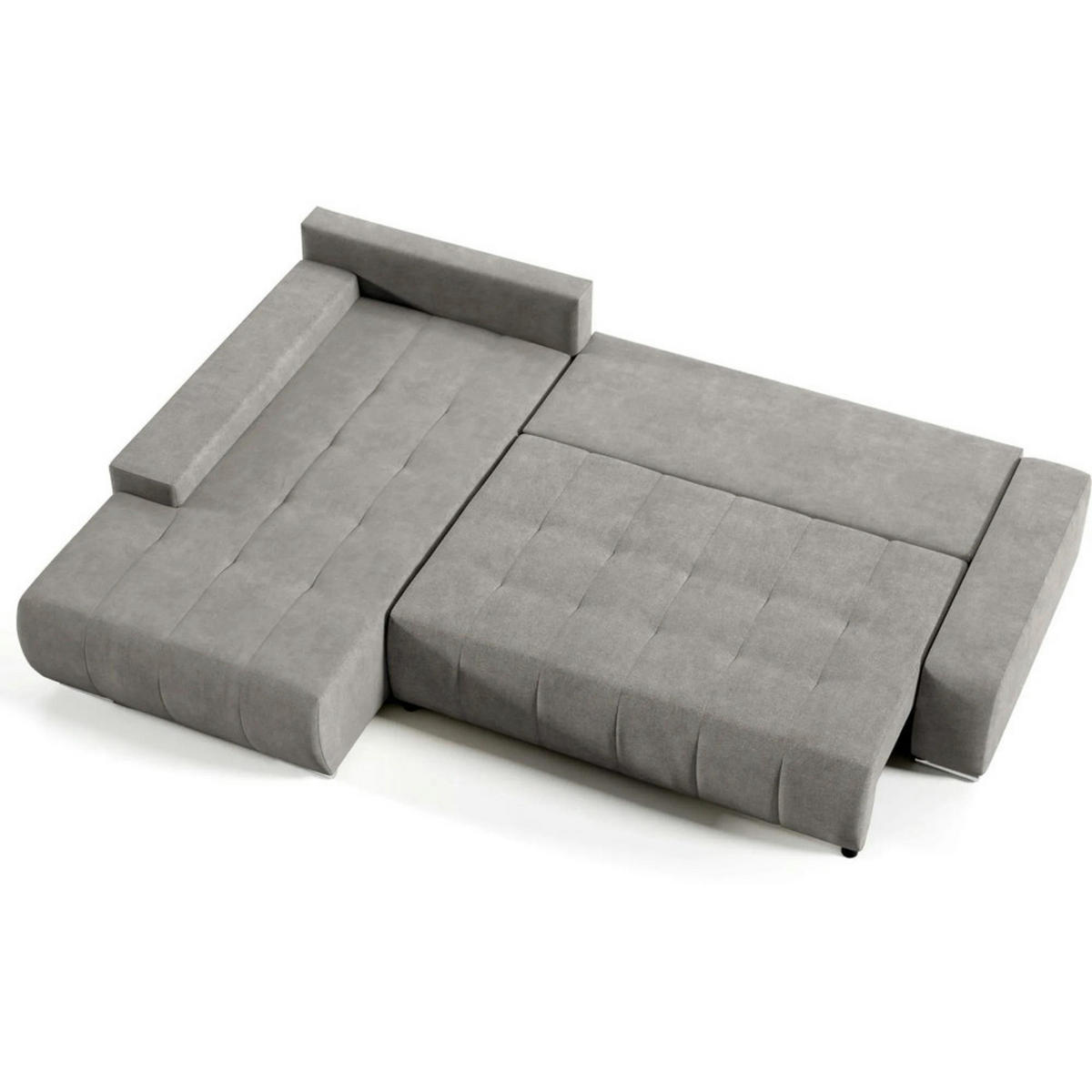 ECKSCHLAFSOFA Draco L Beige - Beige/Silberfarben, Textil/Metall (267/186cm) - Beautysofa