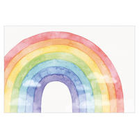 FOTOTAPETE Regenbogen und Wolken Wasserfarben 432/290 cm - Multicolor, Papier (432/290cm) - Bilderwelten