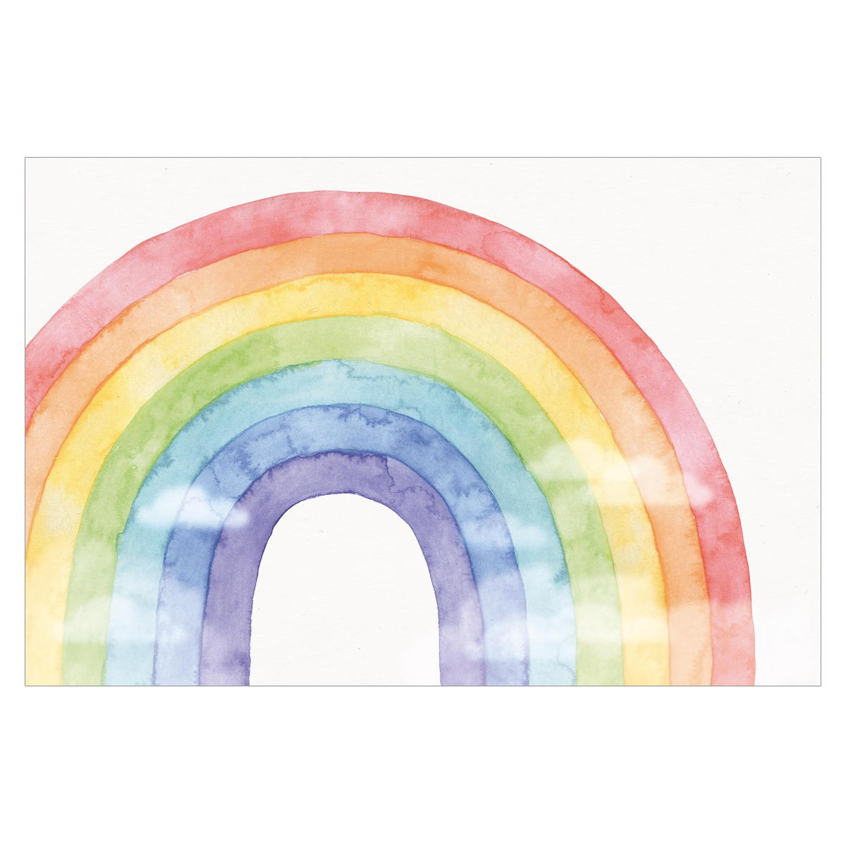FOTOTAPETE Regenbogen und Wolken Wasserfarben 432/290 cm - Multicolor, Papier (432/290cm) - Bilderwelten