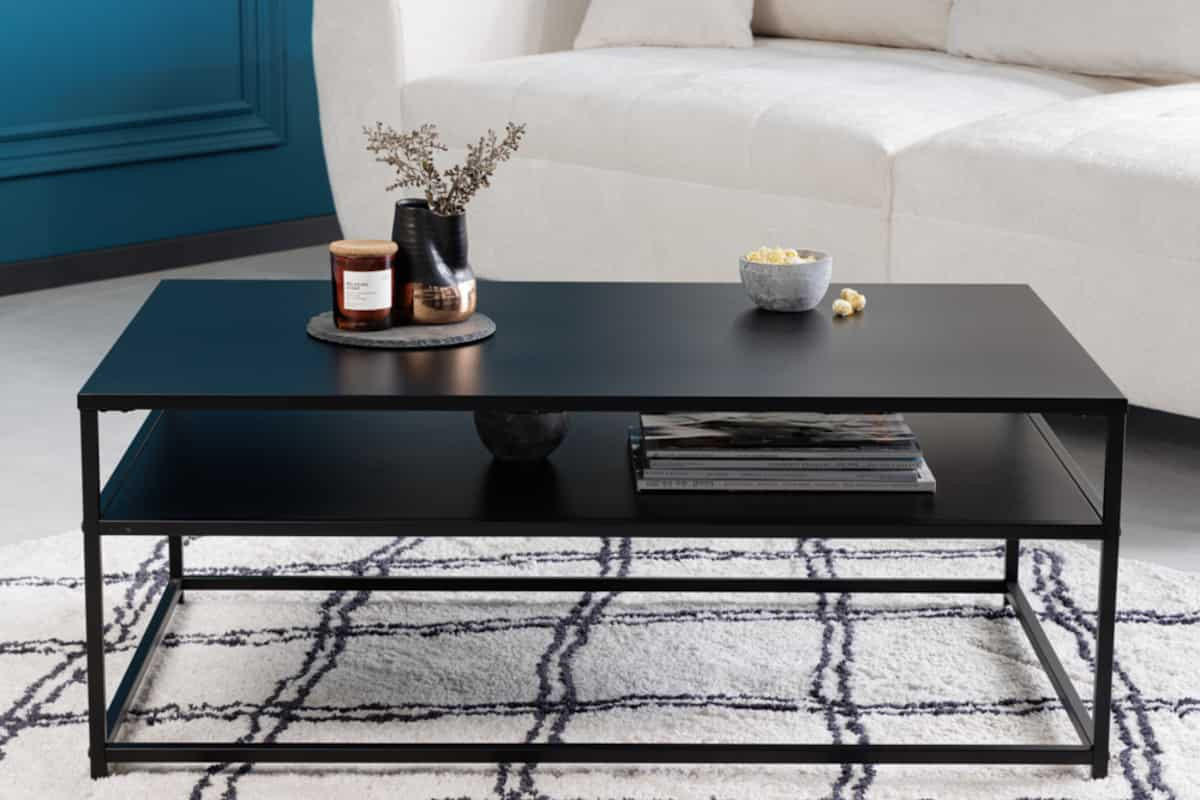 COUCHTISCH DURA STEEL Stahl rechteckig Schwarz 100cm - Schwarz, Metall (60/100/40cm) - riess-ambiente