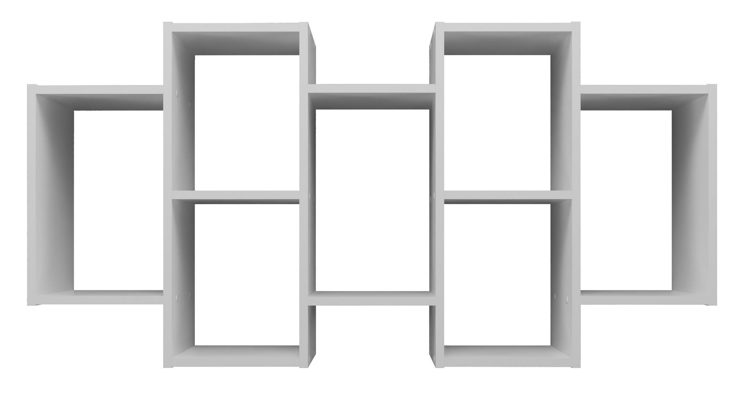 SCHWEBEREGAL Sarah - Weiß, Holzwerkstoff (65/129.5/20cm) - kommodly