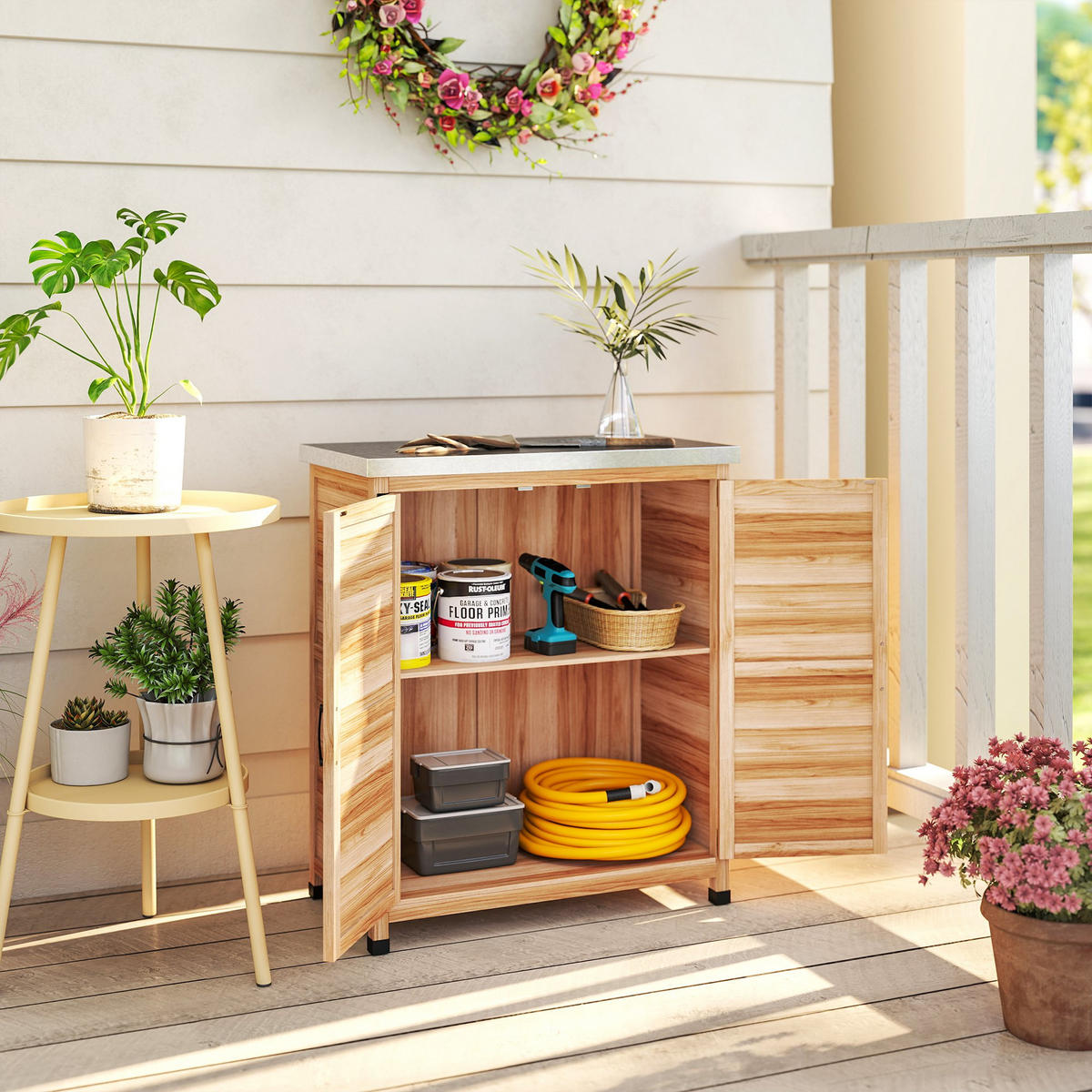GARTENSCHRANK DE-09246 Natur - Naturfarben, Holz (43/92/79cm) - ComfortXL