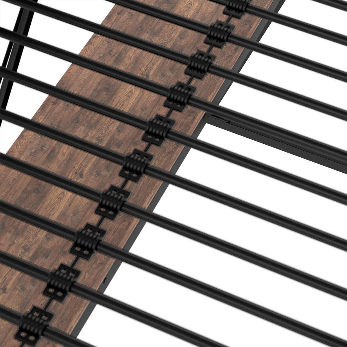 HOCHBETT Schwarz ohne Matratze 204/98/160.5 cm - Schwarz, Metall - Urban Meuble