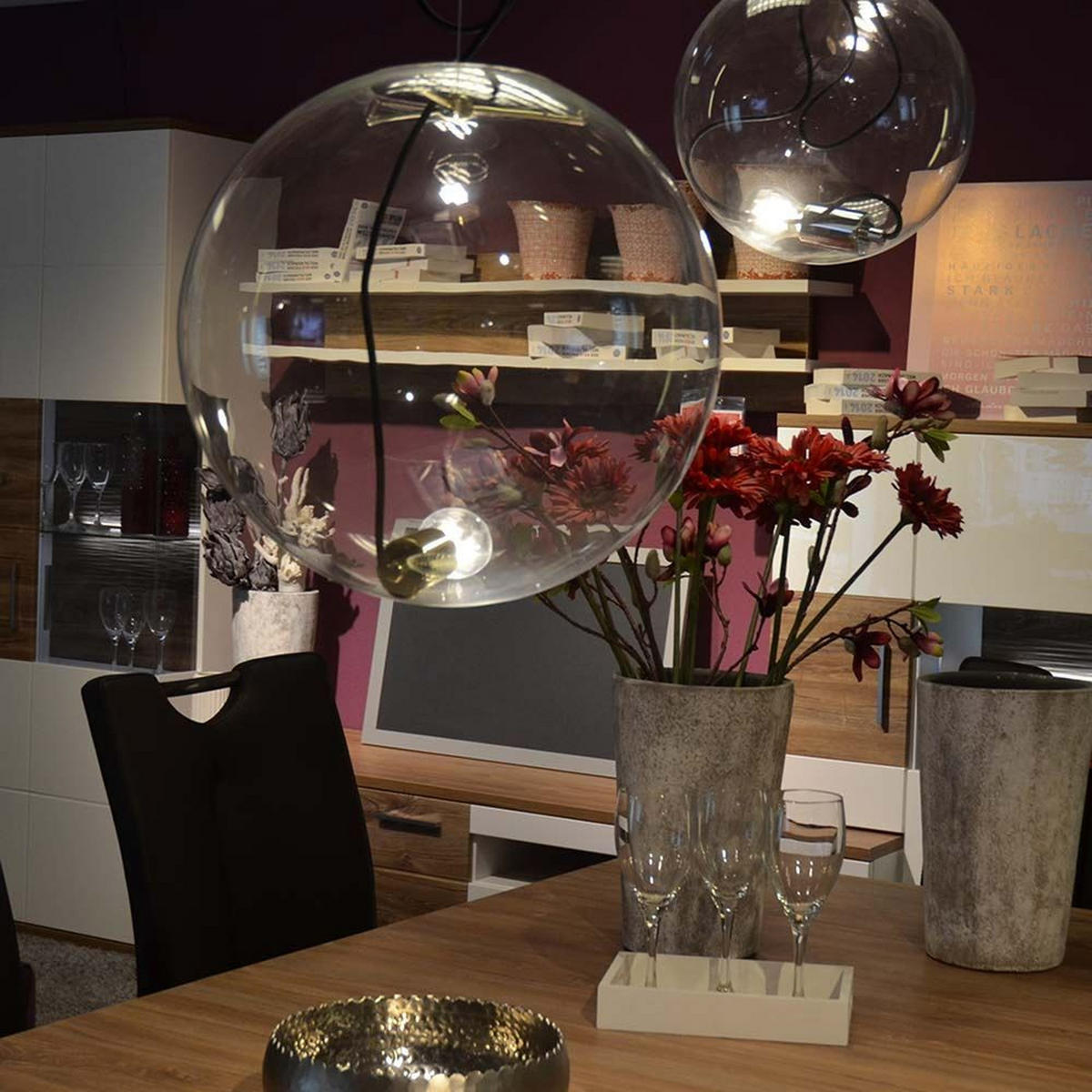 GALERIELAMPE Sphere 5m Abhängung Schwarz/Rauch Ø 30cm - Schwarz, Glas (30/30/30cm) - s.luce