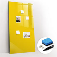 MAGNETTAFEL 60x120 Gelb schwarzer Marker - Gelb, Glas (60/0.4/120cm) - TULUP