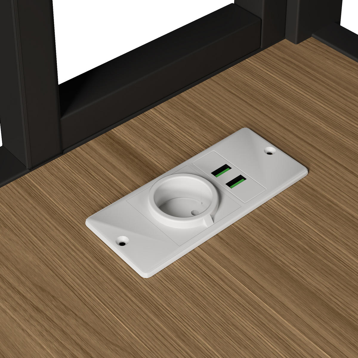 ETAGENBETT 140x200cm Schwarz Metall LED-Licht Schreibtisch USB - Schwarz, Metall (140/200cm) - FLIEKS