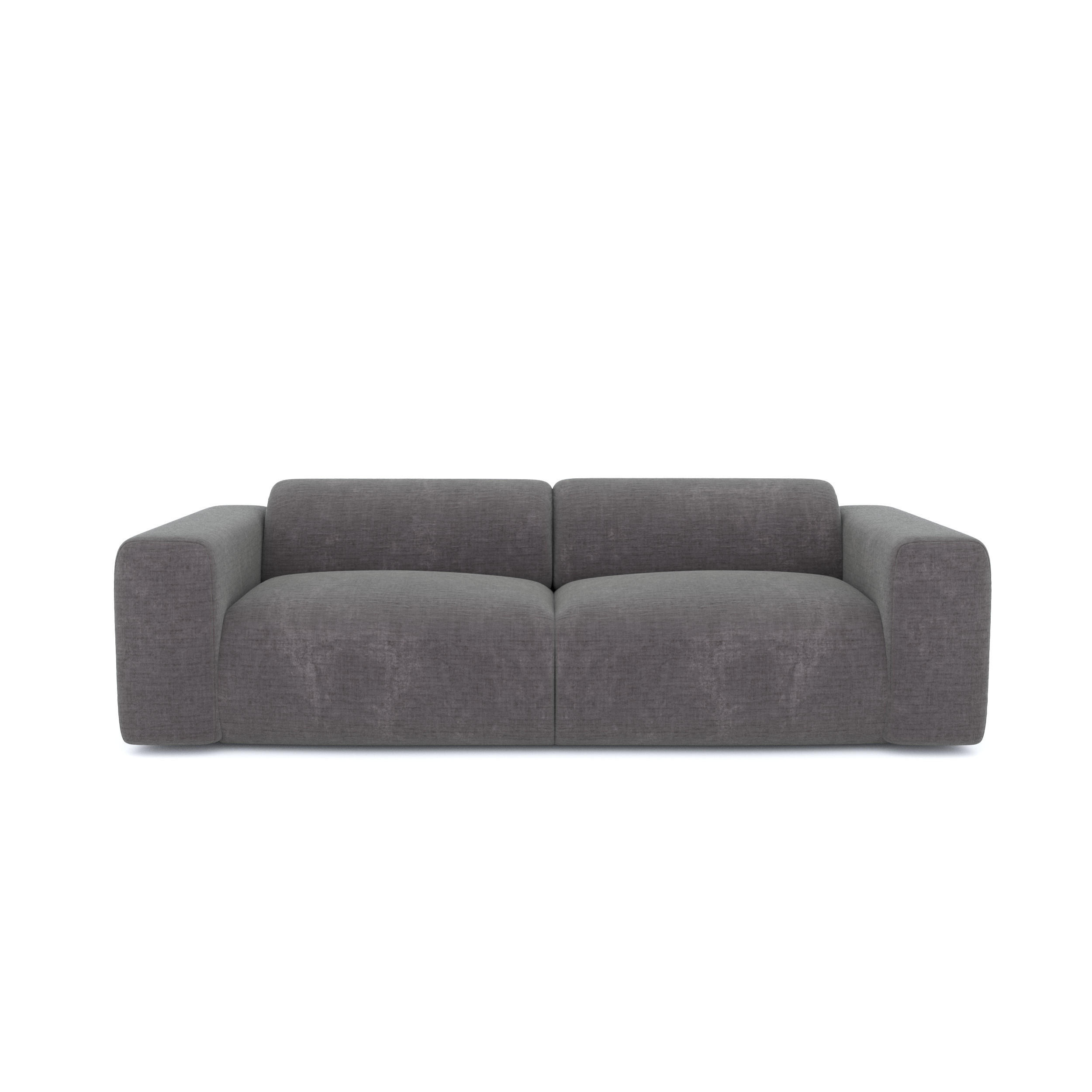 SOFA 3-Sitzer Texturierter Samt Grau 205cm - Grau, Textil (205/73/97cm) - Sia Home