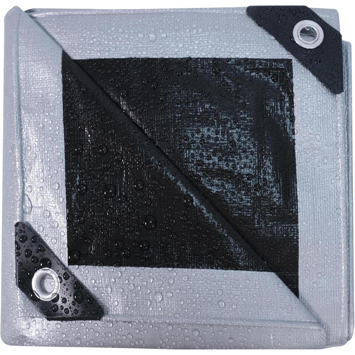 PLANE 4 x 5 m Silber/Schwarz 155 g/m² - Multicolor, Kunststoff (38/28/9cm)