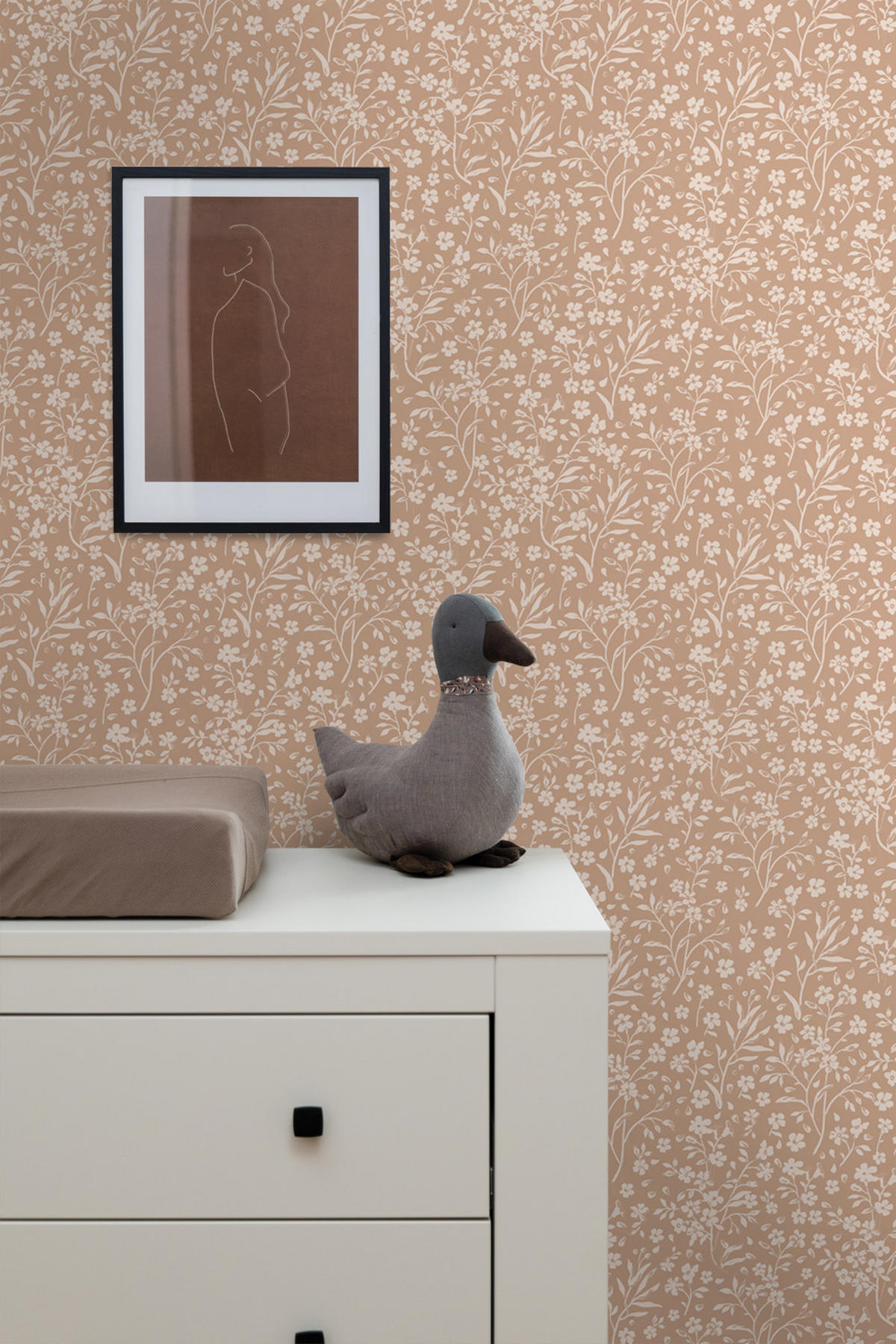 TAPETE Blumen 53 cm x 10.05 m - Terracotta, Papier (53/0.1cm) - ESTAhome