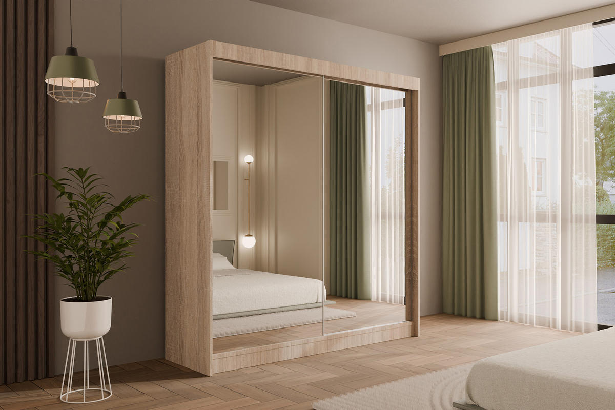 KLEIDERSCHRANK AMOHA - 200 cm - Sonoma Eiche - Sonoma Eiche, Holzwerkstoff (200/215/61cm) - ALTDECOR