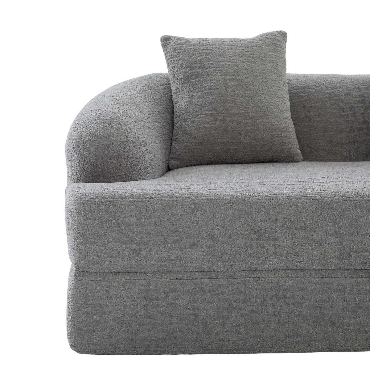 SCHLAFSOFA 2-Sitzer 157 cm Chenille Hellgrau - Hellgrau, Kunststoff (84/65/157cm) - Meubliv