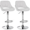 BARHOCKER 2er Set Lederlook weiß - Weiß, Textil (47/85/48cm) - CLP