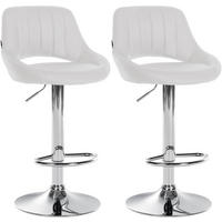 BARHOCKER 2er Set Lederlook weiß - Weiß, Textil (47/85/48cm) - CLP