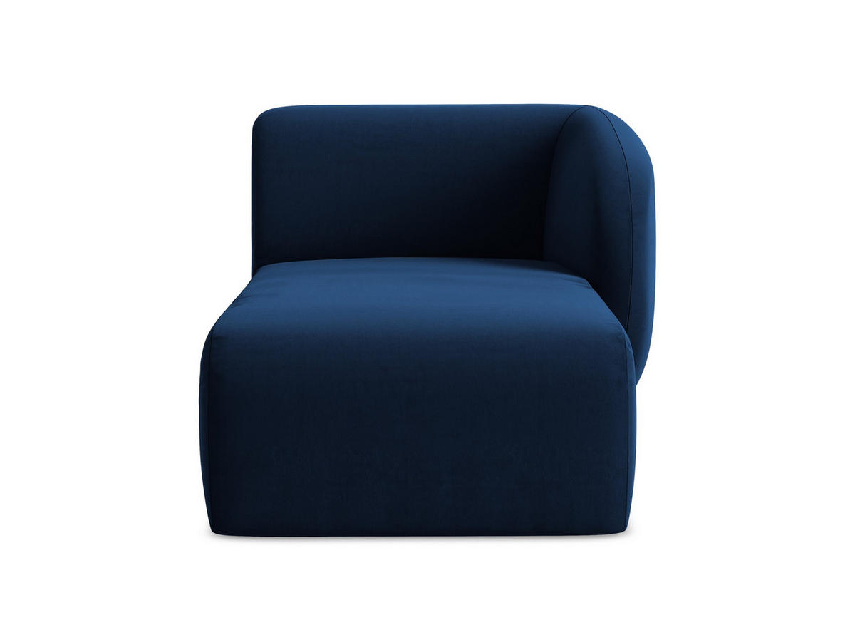 SOFAELEMENT Rechts Samt Stoff Blau - Türkis/Schwarz, Holzwerkstoff/Kunststoff (91/75/166cm) - Makamii