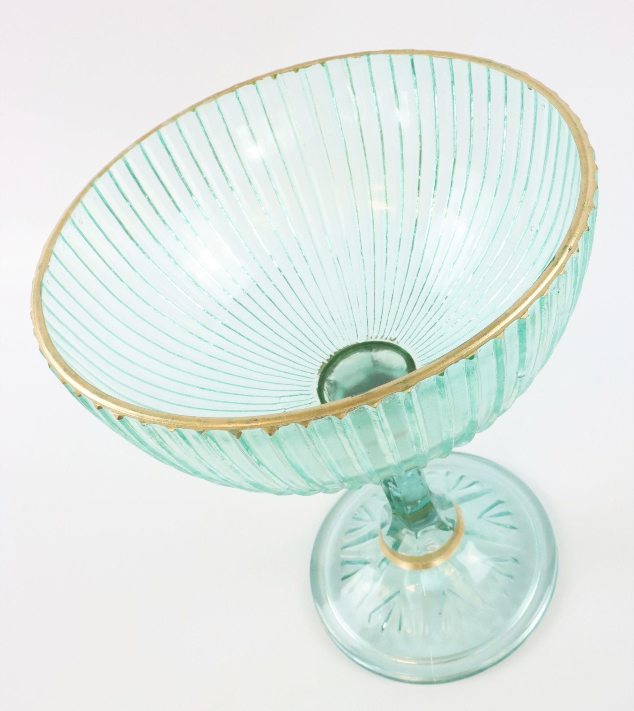 DEKOSCHALE Riviera türkis - Türkis, Glas (18/29/18cm) - FURNARO