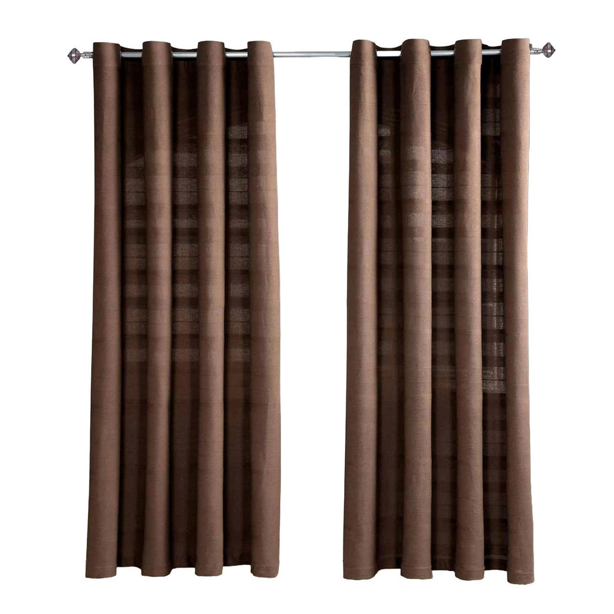 ÖSENVORHANG Rajput blickdicht 2er-Set, 137/137 cm - Braun, Textil (137/137cm) - Homescapes