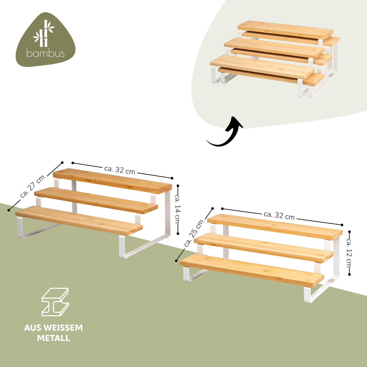 GEWÜRZREGALE 2er-Set, weiß - Weiß, Holz (32/14/27cm) - bremermann