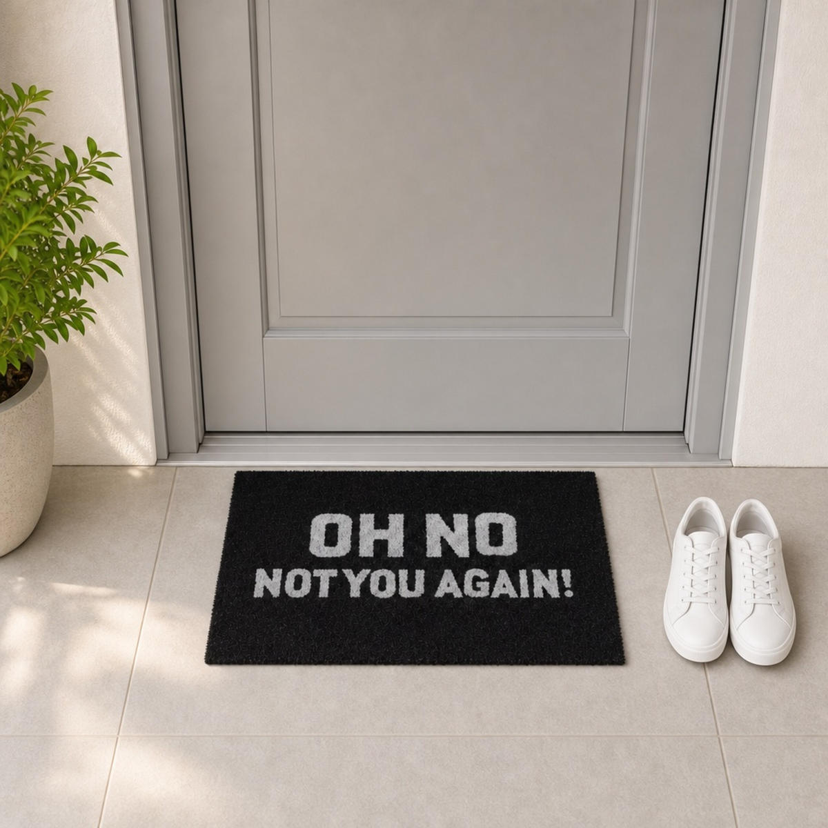 ROHOŽKA Černá Bílá 60x40 cm Oh No Not You Again - černá, textil/plast (60/40cm) - Relaxdays