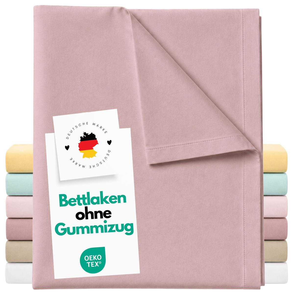 BETTTLAKEN ohne Gummizug 140x250 cm, Betttuch aus 100% Baumwolle, Vielseitig verwendbares Haustuch - Rosenholz - Rotbraun, Textil (140/250cm) - Carpe Sonno