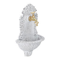 WANDBRUNNEN - Weiß, Metall (13/24.5/40cm) - Relaxdays