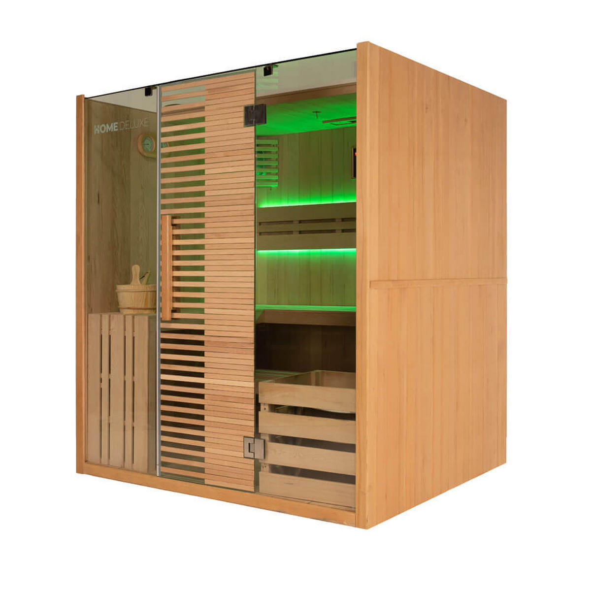 SAUNA OMAHA - Naturfarben, Holz (180/200/150cm) - Home Deluxe